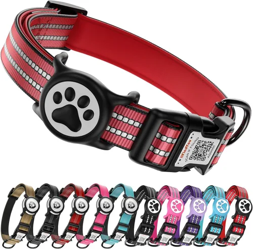 Miniatura 8 de Collar de Perro AirTag para Perros Grandes, Collar de Perro con AirTag de Apple Resistente al Agua IP68 con Soporte para AirTag, Reflectante, azul