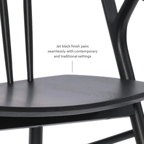 Miniatura 9 de Linon Breeanne - Silla de comedor con respaldo y silla de montar Windsor color negro