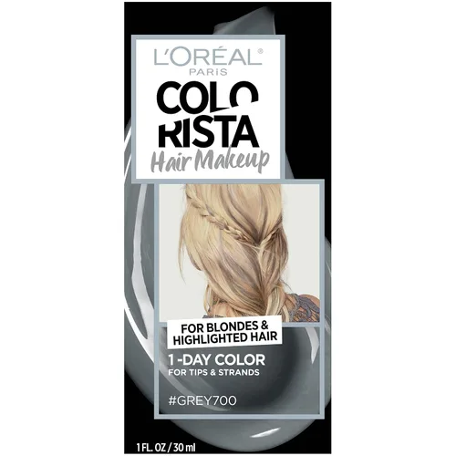 Miniatura 14 de L'Oreal Paris - Maquillaje temporal para el cabello de 1 día para morenas, azul 60, 1 onza líquida