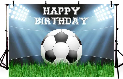 Miniatura 3 de AIBIIN Telón de fondo de fiesta de cumpleaños de fútbol, fondo de fotos de campo de fútbol, decoración de fiesta de fútbol para hombres, campo