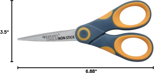 Miniatura 8 de Westcott - Tijeras antiadherentes de titanio, 5.0 pulgadas rectas.