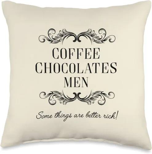 Ideas de regalo para amantes del chocolate para mujeres, chocolates, café y hombres son mejores ricos, divertido con texto humor, 15.7 x 15.7 in,