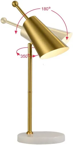 Miniatura 3 de Hsyile Lighting KU300234 Lámpara de mesa creativa para dormitorio y sala de estar, acabado de latón