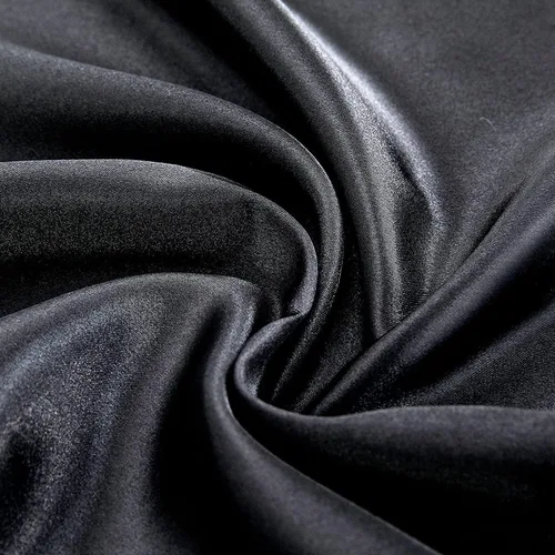 Miniatura 5 de Homiest Sábanas Ajustables de Satén Negro Tamaño Twin XL de Bolsillo Profundo Ropa de Cama Lujosa y Ultra Suave Sábana Inferior