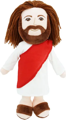 June Garden Figura religiosa de peluche de 14 pulgadas, muñeca de peluche de Jesús, regalo de bautismo, salvador religioso de Cristo