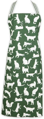 DII Everyday Pets Kitchen Collection - Delantal de chef, bolsillos grandes y ajustable Estampado De Gato Verde Hunter