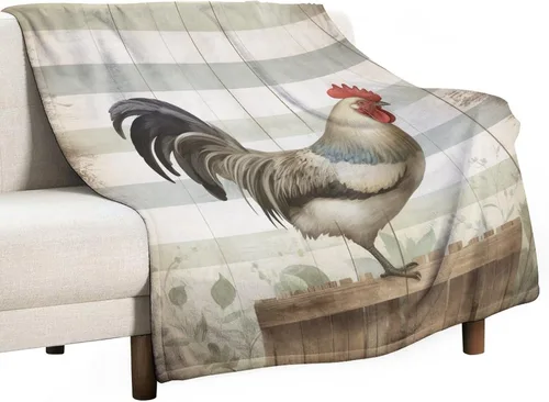 Miniatura 20 de Manta de gallos orgánica de forro polar de pollo de 30 x 40 pulgadas, manta de franela para sofá, cama para adultos, niños, adolescentes, regalo