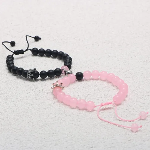 Miniatura 5 de Pulseras magnéticas a juego con tu novio y novia con cuentas para mujeres, hombres, amantes de los mejores amigos, pulseras de conexión para regalo