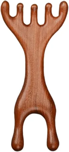 Miniatura 14 de OULIGET Herramientas de masaje Gua Sha de madera natural antiestática, herramienta Gua Sha facial de madera para ojos, herramienta de masaje manual