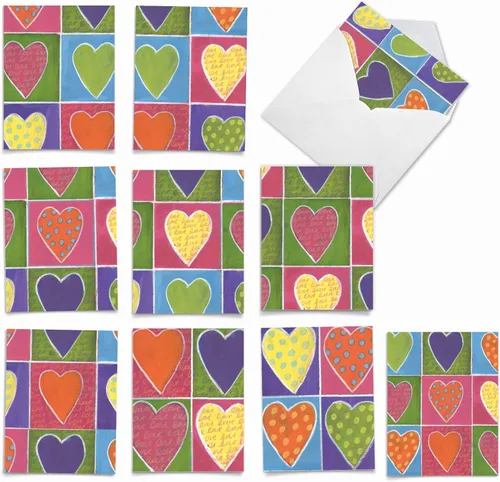 Miniatura 11 de The Best Card Company - 10 tarjetas de notas de corazón en blanco en caja (4 x 5.12 pulgadas) - Surtido de tarjetas de amor sinceras para todas