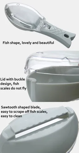 Miniatura 2 de AKOAK Cepillo de eliminación rápida de escamas de pescado para cocina, raspador de plástico, accesorio de limpieza creativa, paquete de 1 (azul)