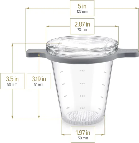Miniatura 3 de Teabloom Infusor de té de vidrio de pureza pendiente de patente con tapa, borosilicato 3.3, filtro perforado con láser, ajuste universal para tazas