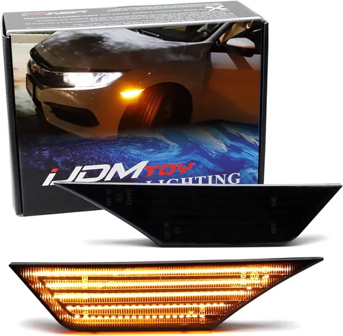Miniatura 11 de iJDMTOY Kit de luz de marcador frontal LED blanco con lente ahumada, compatible con Honda Civic 2016-2021, alimentado por LED 90-SMD, reemplaza