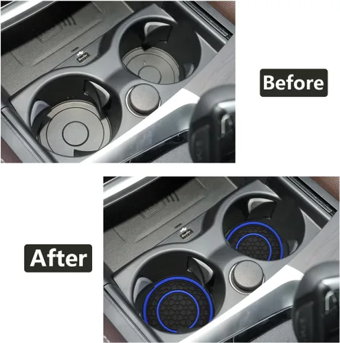 Miniatura 4 de Posavasos para automóvil, universales, impermeables, antideslizantes, portavasos a prueba de filtraciones, accesorios para el interior del Negro