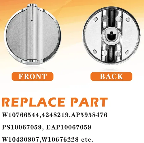 Miniatura 5 de Pomos de repuesto para estufa de gas W10766544 (paquete de 5) para estufa de hidromasaje/horno WFG540H0ES0 WFG540H0ES0 WFG714HLAS0 WFG540H0AH2