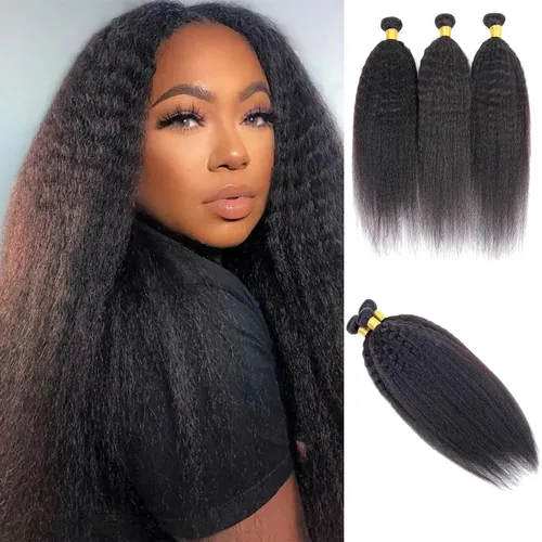 Miniatura 69 de Paquetes de cabello afro rizado y kinky, extensiones de cabello humano de 8 pulgadas, tejido rizado sin procesar, doble entretejido, virgen