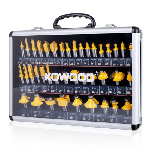 Juego de 40 brocas para enrutador, vástago de 1/2 pulgada, kit de brocas para enrutador experto 40A.