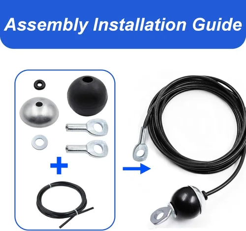 Miniatura 4 de J Bryant Kit de accesorios de cable de 0.197 in para sistemas de poleas de gimnasio, tapones de bola de acero, ojales y conectores para reparación