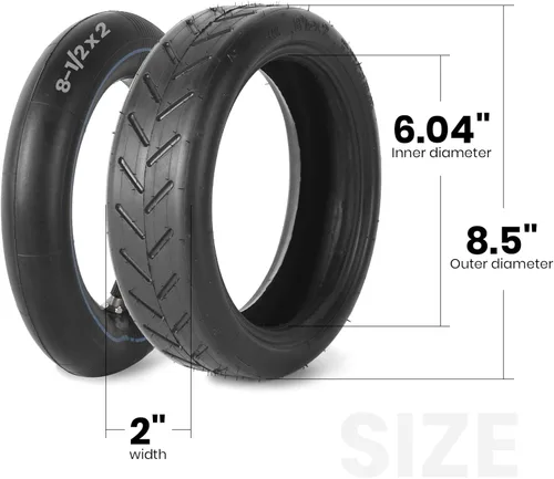 Miniatura 2 de AR-PRO (2 juegos) Neumático de scooter de 8.5" x 2 y tubos interiores, ruedas de repuesto neumáticas 50/75-6.1 con válvula recta, compatible