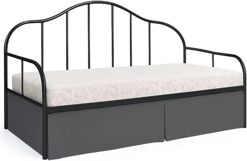 Miniatura 20 de Ready To Rest Falda para cama nido individual de 12 pulgadas de caída, faldas de cama estilo plisado para camas nido, esquinas divididas con Blanco