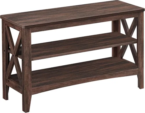 Miniatura 8 de VASAGLE, Banco de almacenamiento para entrada, estante para zapatos de 2 niveles, 11.8 x 39.4 x 18.9 pulgadas, soporta hasta 600 libras