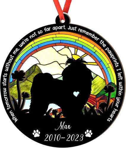 Miniatura 92 de Adorno personalizado para atrapasoles de sabueso afgano, adorno de Navidad de sabueso afgano, regalo para perro amante, sabueso afgano conmemorativo