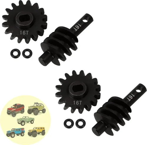 2 piezas de engranajes diferenciales de eje de acero 13T/2T engranaje helicoidal diferencial de sobremarcha delantero y trasero para Axial SCX24 2