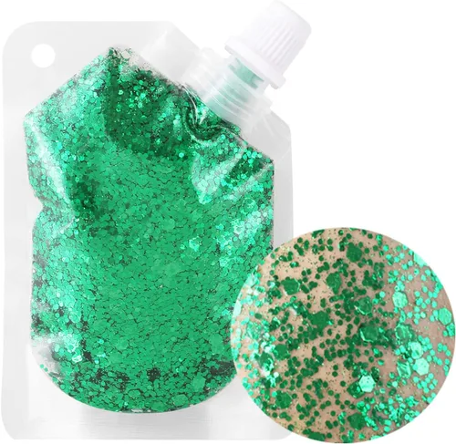 Miniatura 10 de MEICOLY Purpurina facial de Navidad, purpurina navideña para el cabello para niños y mujeres, regalos de relleno de calcetines, maquillaje