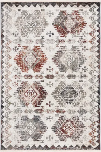 Miniatura 3 de SAFAVIEH Persian Collection - Alfombra de área de 5.3 x 7.7 pies, color crema y gris, diseño bohemio rústico envejecido, no desprende pelusa