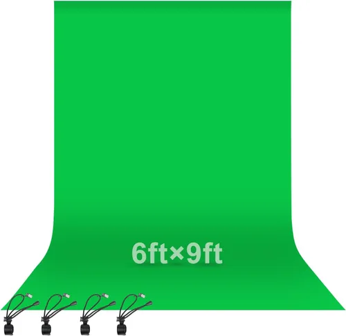 Miniatura 16 de EMART Telón de fondo de pantalla verde de 5 x 7 pies, tela de cortina de poliéster resistente a las arrugas, hoja de tela de pantalla verde croma