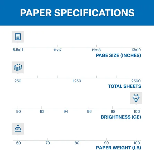 Miniatura 3 de Hammermill Cartulina, copia a color premium, 60 libras, 8.5 x 11-100 brillante, hecha en los Estados Unidos, 122549R, blanco, 1 paquete (250 hojas)