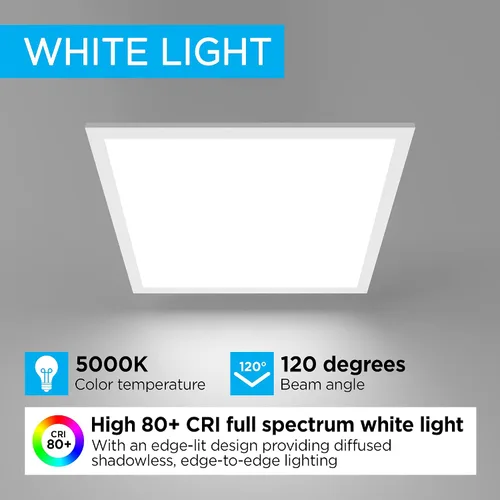Miniatura 2 de JONATHAN Y JYL9804A-SET2 - Luz LED de montaje empotrada integrada regulable de 40 vatios de 2 pies x 2 pies con 4400 lúmenes, 5000 K, color blanco