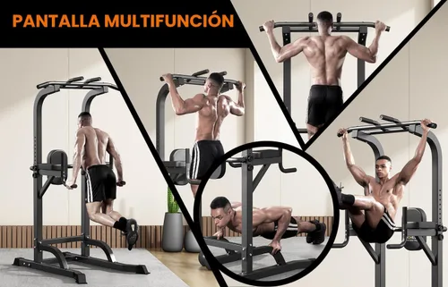Miniatura 9 de DONIUZ Torre de Potencia Barra de Dominadas y Estación de Fondos, Gimnasio Multifuncional para Casa, Equipo de Entrenamiento de Fuerza, Altura Negro