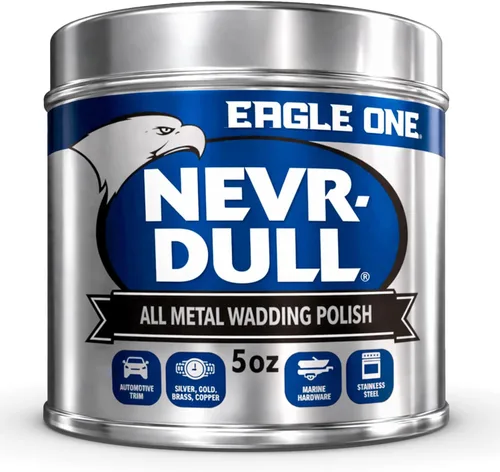 Cera para automóviles de Eagle One, Nevr-Dull Algodón para pulir metal, 5 Oz