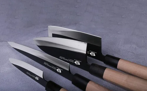 Miniatura 4 de WILDMOK GYUTO - Juego de 4 cuchillos de chef de sushi Yanagiba-Deba-Nakiri-Utilidad, cuchillos de fileteado de pescado con hoja de acero alemán