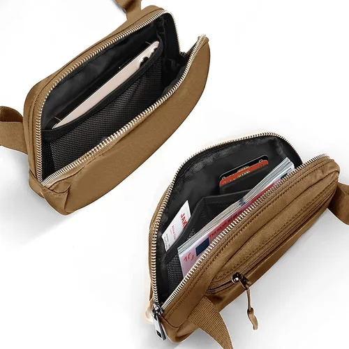 Miniatura 60 de Cangurera cruzada para mujer, mini bolsa para cinturón de 1 litro con correa ajustable de 32 a 51 pulgadas, bolsa de cintura pequeña para viajes