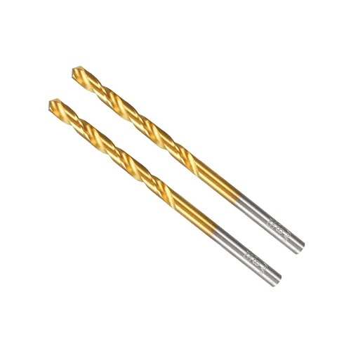 Brocas helicoidales, diámetro de perforación de 0.154 in, acero de alta velocidad recubierto de titanio 6542 vástago redondo recto - (aplicaciones: