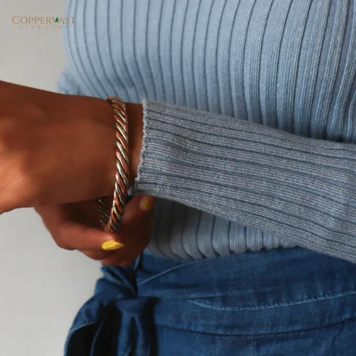 Miniatura 22 de Pulseras de cobre para hombres y mujeres Juego de 3 con caja de regalo Hecho a mano 100% cobre Regalo para mujeres y hombres