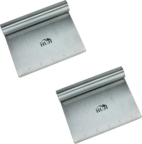 Miniatura 6 de HUJI Raspador/picador multiusos de acero inoxidable con mango ergonómico (1 paquete, 5.75 x 4.75 pulgadas)