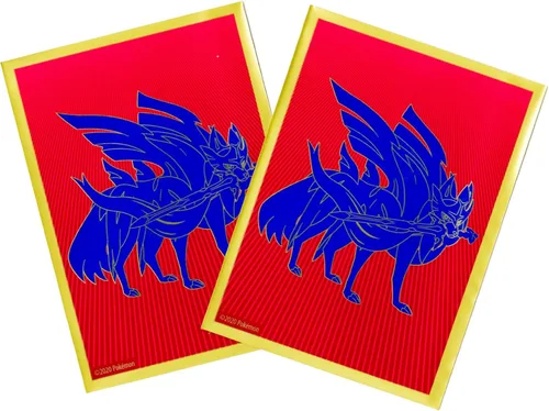 Pokemon Funda para cartas de espada y escudo Zacian - 65 fundas por paquete - Torneo legal - Caja de entrenador Elite exclusiva