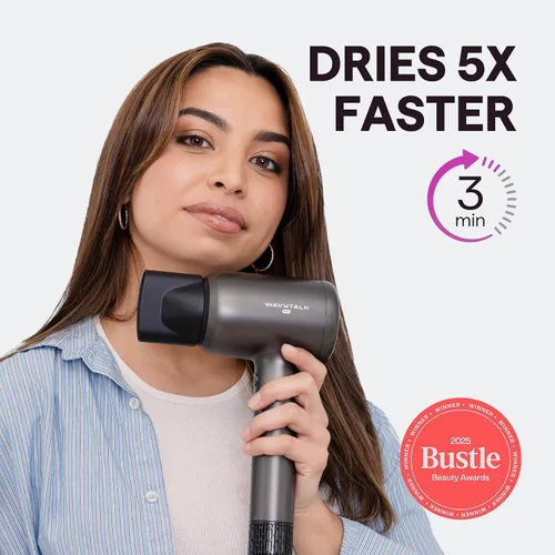 Miniatura 2 de Secador de pelo, Wavytalk Turblow Pro secador de pelo de secado rápido con difusor, secador de pelo de alta velocidad con 110,000 RPM, iones