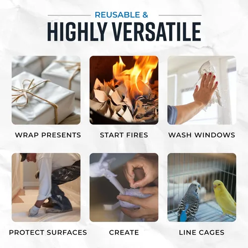 Miniatura 5 de Bryco Goods Hojas de papel de embalaje de papel de periódico de 24 x 36 pulgadas para mudanzas, 320 hojas, 20 libras, fabricadas en Estados Unidos