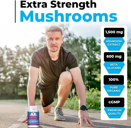 Miniatura 3 de Suplementos de bienestar prostático Cancer Sciences para hombres, extracto de hongos orgánicos certificados por USDA, extra fuerte 1,500 mg, alta