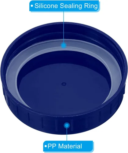 Miniatura 4 de PATIKIL Tapas de plástico de boca regular para tarros de 2.77 pulgadas, 1 juego/6 tapas para tarros de conservas con anillo de sellado de silicona
