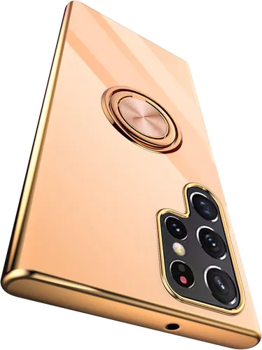 Miniatura 18 de Compatible para Samsung Galaxy S22 Funda con Soporte de Anillo Kickstand [con Magnético] TPU Suave Resistente a Golpes Electrochapado Funda Púrpura