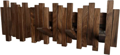 Miniatura 7 de Perchero de madera natural para piano de pared Perchero de pared Perchero de pared abatible con 5 ganchos Perchero de entrada, hecho de madera