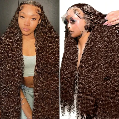 Miniatura 18 de Pelucas de cabello humano ondulado con encaje frontal transparente HD de 13 x 6 pulgadas, densidad 200, pelucas de ondas profundas para mujer