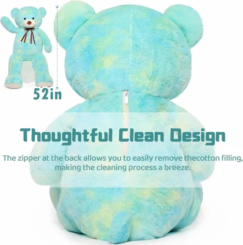 Miniatura 6 de Tezituor Oso de peluche grande de 59 pulgadas, animal de peluche negro gigante para baby shower, Navidad, día de San Valentín o cumpleaños, oso