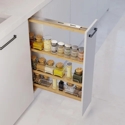 Miniatura 4 de Dowell - Organizador extraíble de relleno de base de 3 pulgadas con estantes ajustables (madera, 4005 0330B)