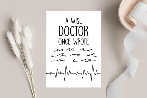 Miniatura 3 de Tarjeta de médico sabio, regalo para el médico con broma de escritura a mano, perfecta para médicos